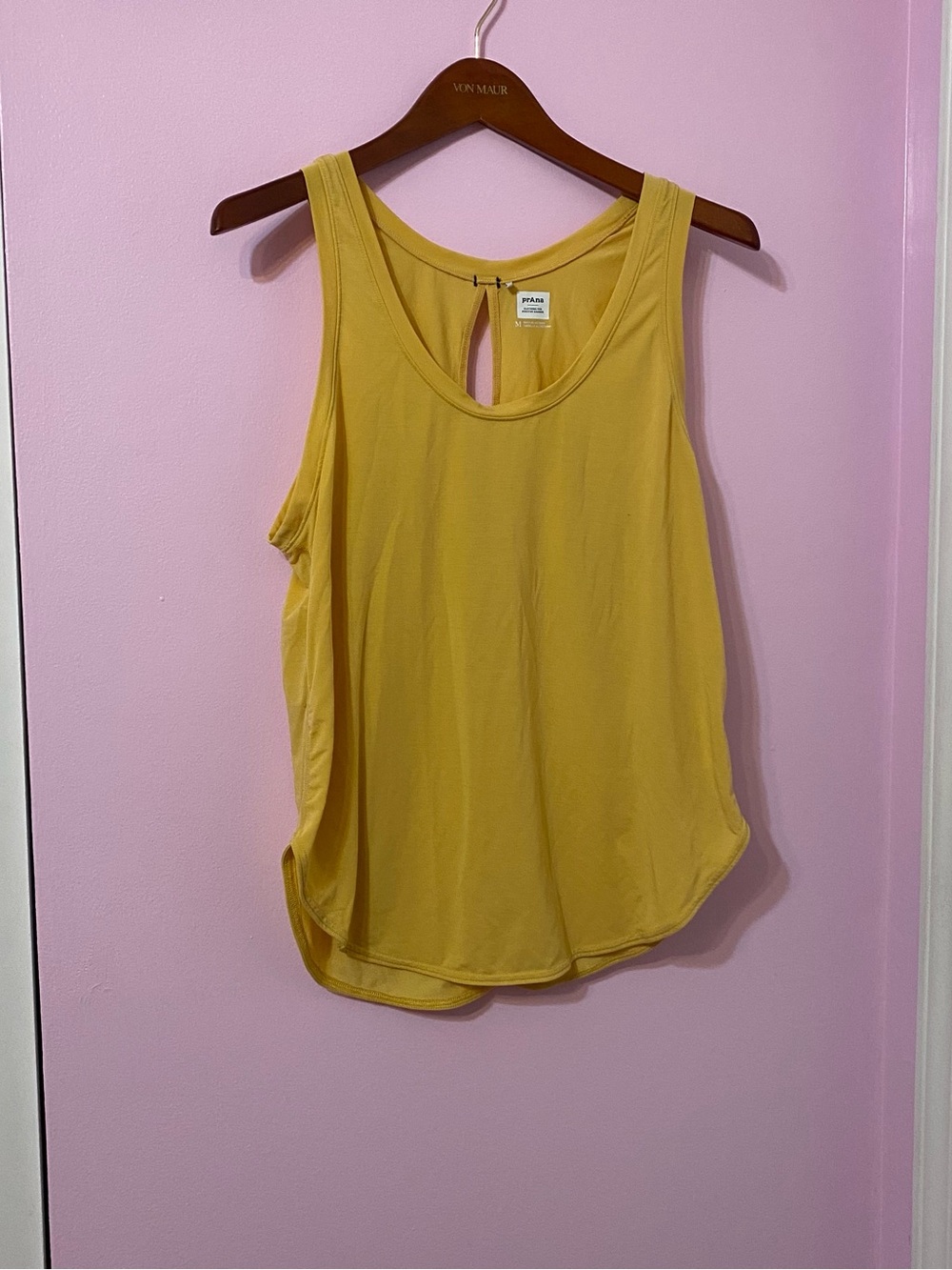 Prana yellow tank top size medium